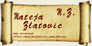 Mateja Zlatović vizit kartica